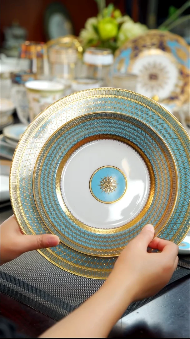 瓷片10.5+8英寸大小摆台  1套