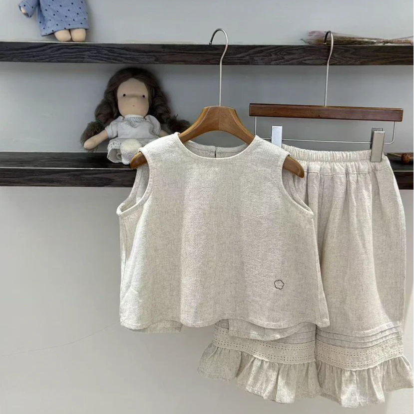 【NO退NO换】森系韩范女童夏款套装上衣裤子