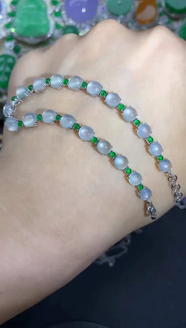 【闪购商品】翡翠手链18K金镶嵌439-中国好珍宝