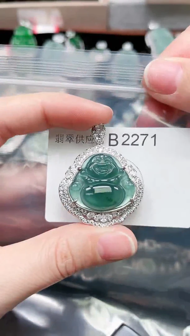 【闪购商品】翡翠颈饰未镶嵌赠皮绳2271