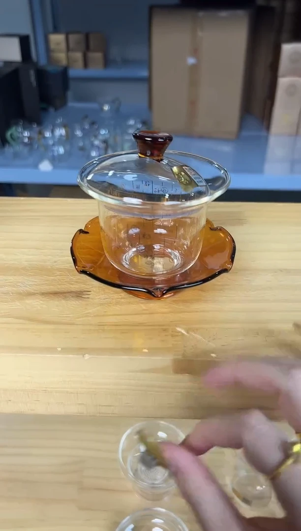 禾器 满福禾荷盖碗琥珀