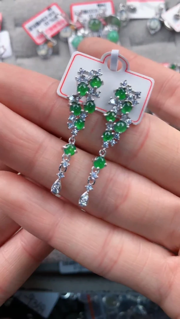 银S925镶嵌戒指翡翠555   8