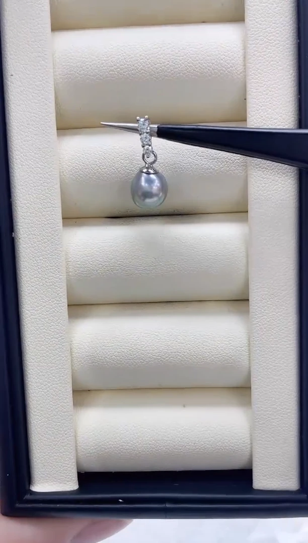 【闪购商品】海水珍珠吊坠(不含链)银S925镶嵌海水珍珠吊坠