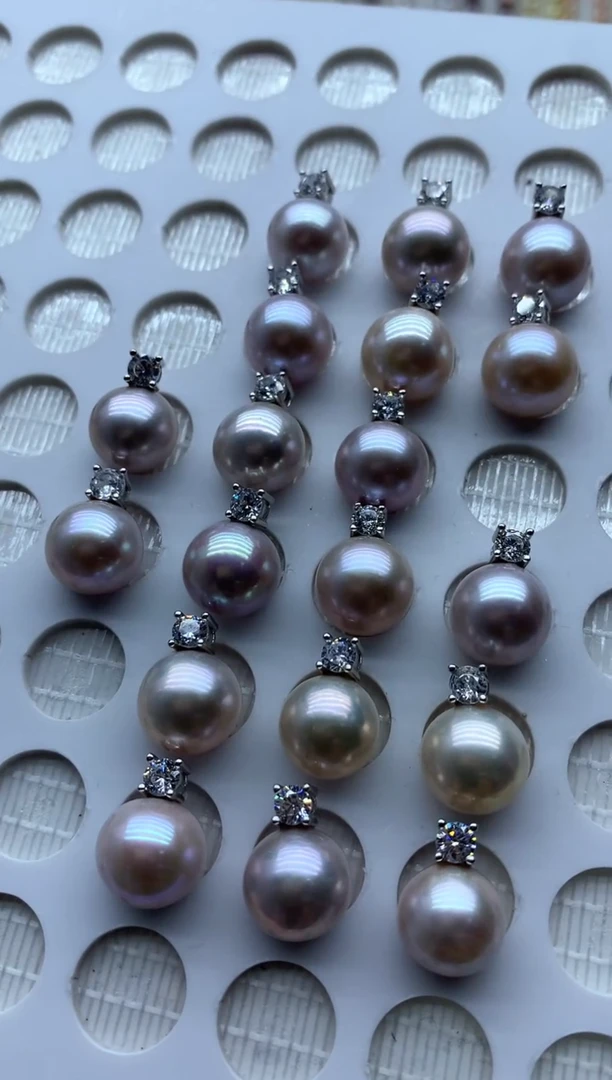 淡水珍珠银S925镶嵌吊坠(不含链)多样性发其一非无暇