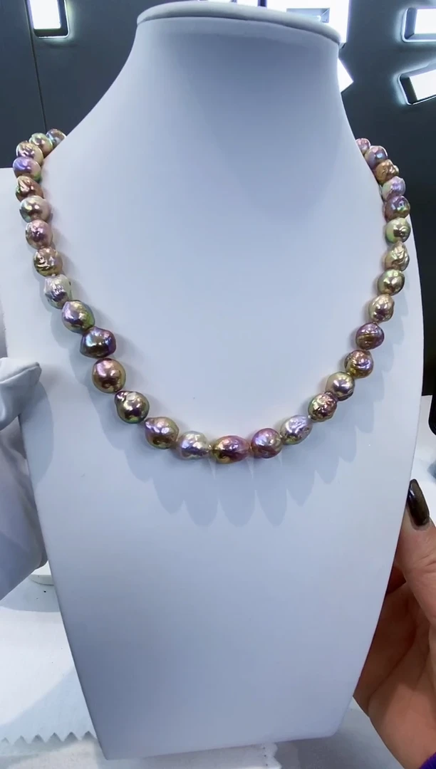 未镶嵌项链淡水珍珠Y淡水项链  8-10 牛油果