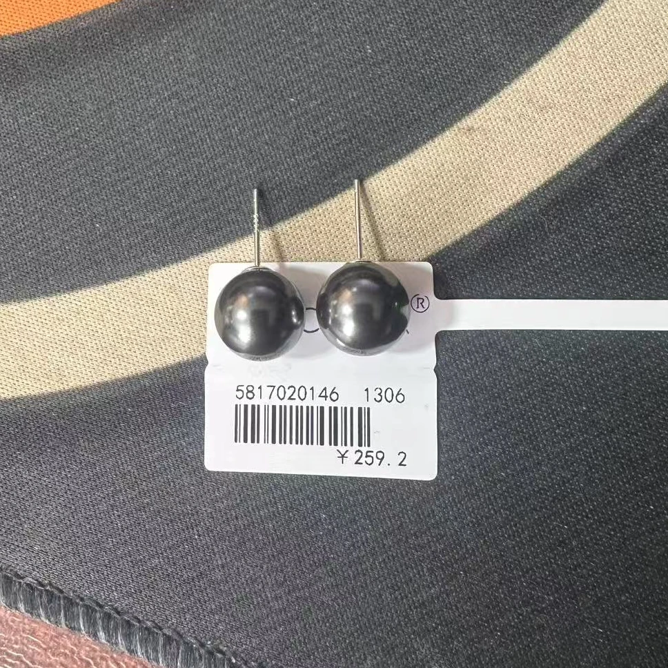 合金仿珍珠耳饰 禧娘娘-施家灰色珍珠-FD1001