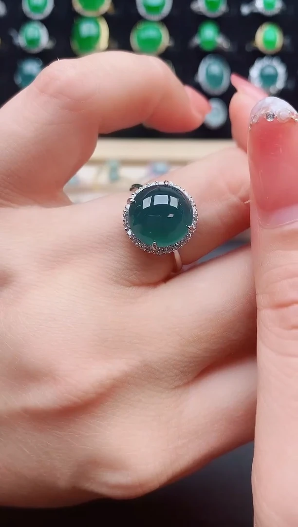 【闪购商品】翡翠戒指银S925镶嵌05800