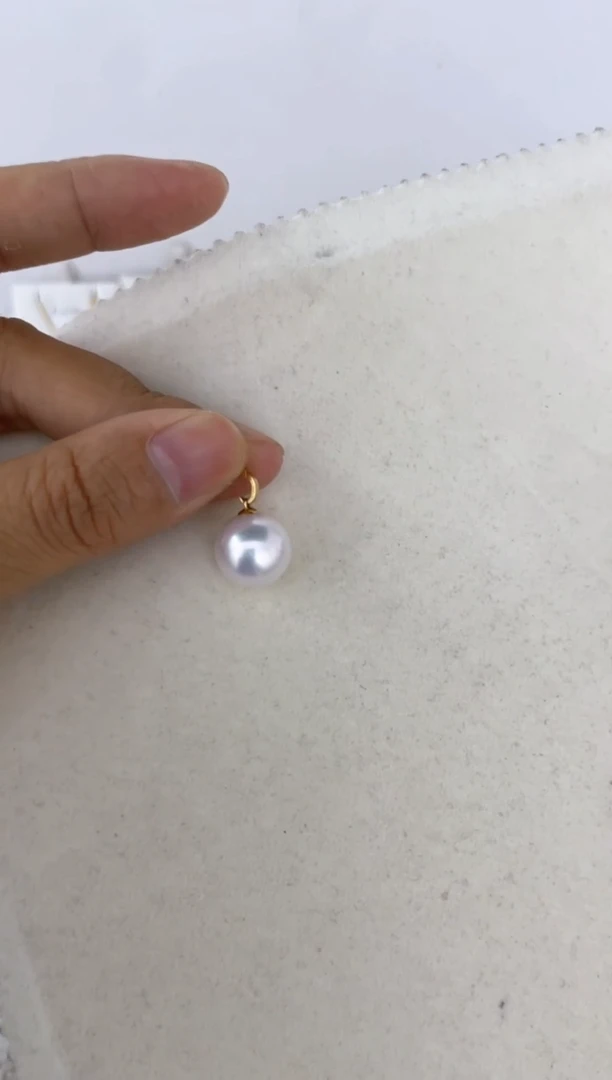 淡水珍珠18K金镶嵌颈饰吊坠12-13