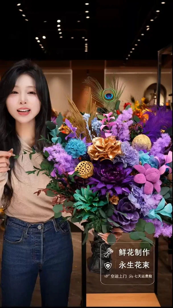 手工艺品琉璃手工花器花束空运包邮送货上门-以图片为准