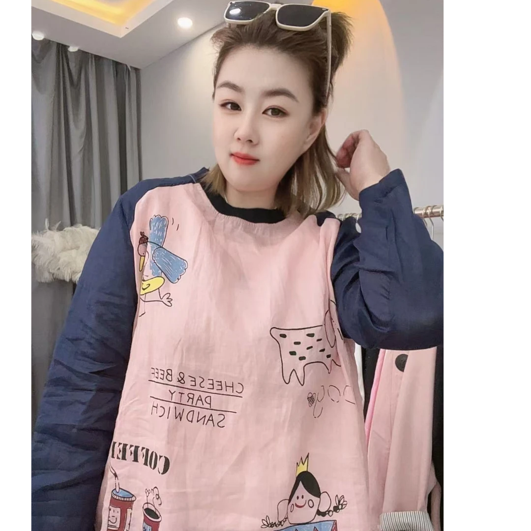 时尚拼接减龄款麻衫