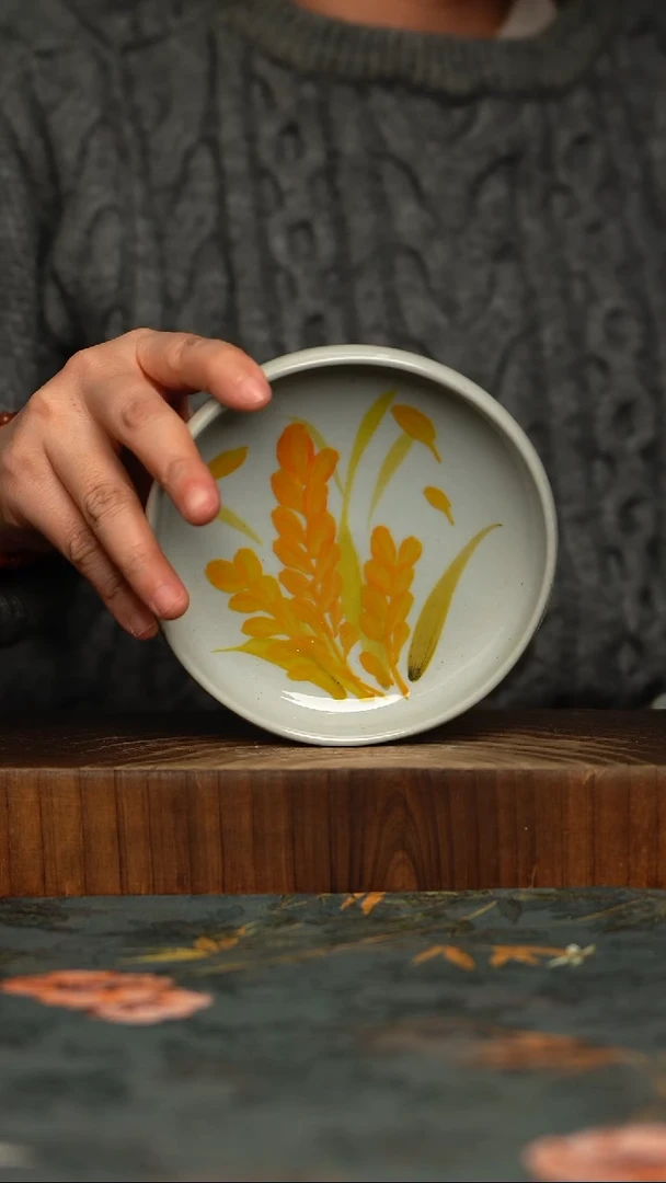 瓷片釉下彩手工手绘同款