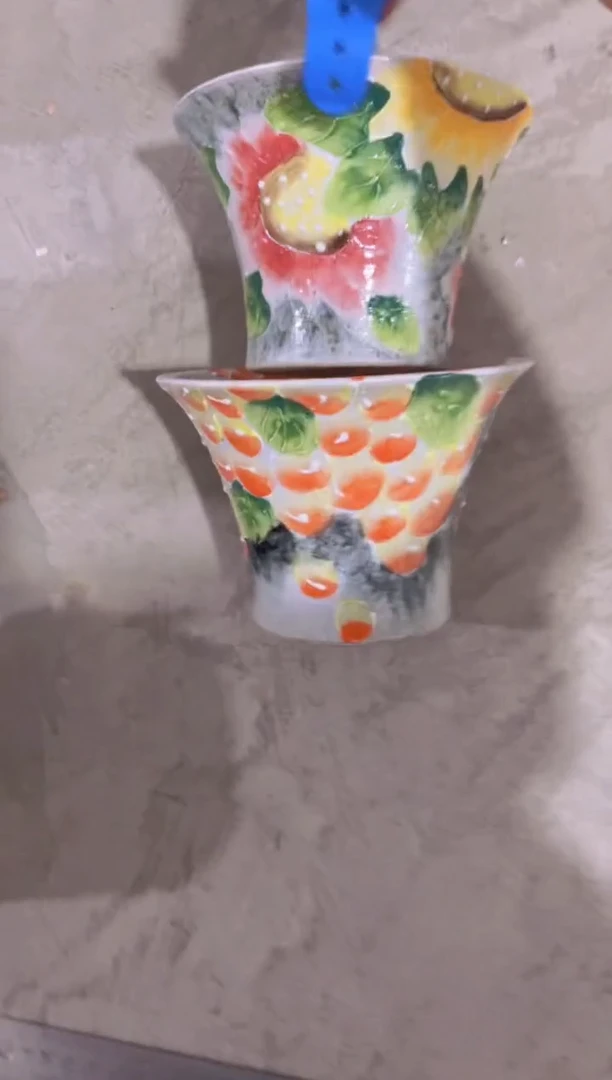 摆件150陶花岛多肉陶瓷花盆罐—手工痕迹默认，大小会有1-2公分误差