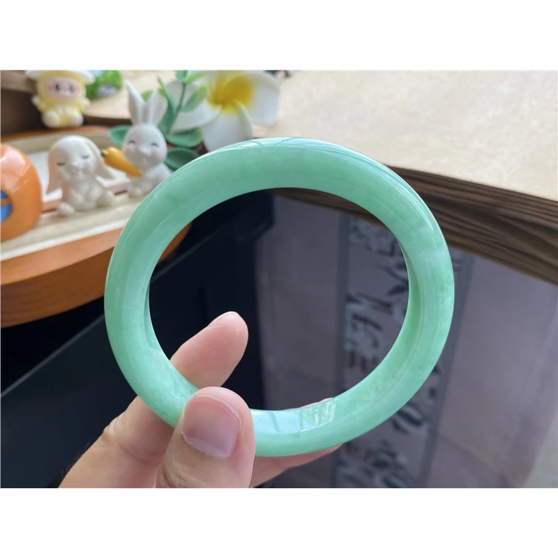 0828批正圈甜果绿色7386号61.3-11.1-8.8天然翡翠手镯