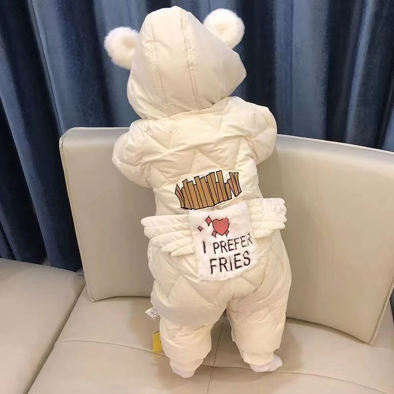 【加绒加棉】冬季新款后背天使翅膀婴幼儿可爱男女宝连体外出服哈