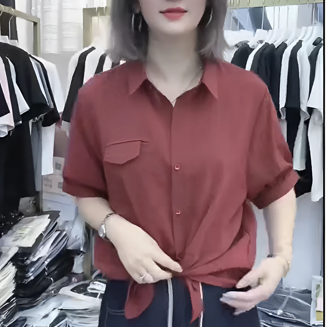 【玲子现货】2519 南韩薄款衬衫休闲百搭慵懒风