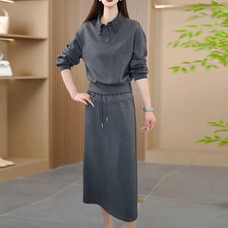 【有运费险】连衣裙休闲风显瘦中长款通勤风秋季时尚套装女装长袖