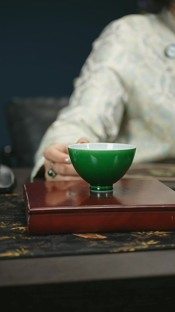 【闪购商品】 瓷堂里郎窑绿鸡心杯子