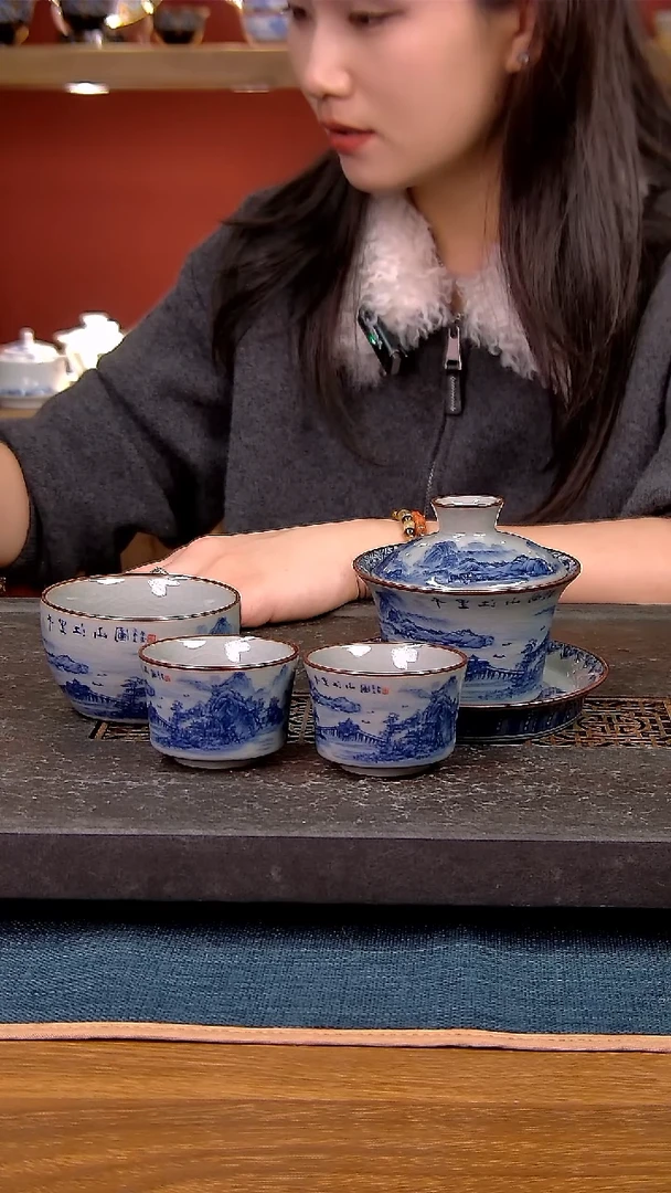 简装家用款4件套 老陶泥开片纹陶瓷茶具