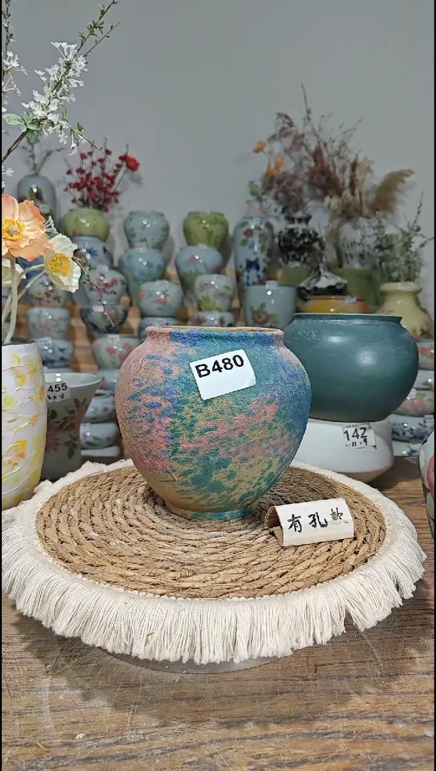 景德镇瓷韵陶瓷花盆  480 9x15 手工制品 完美主义者慎拍