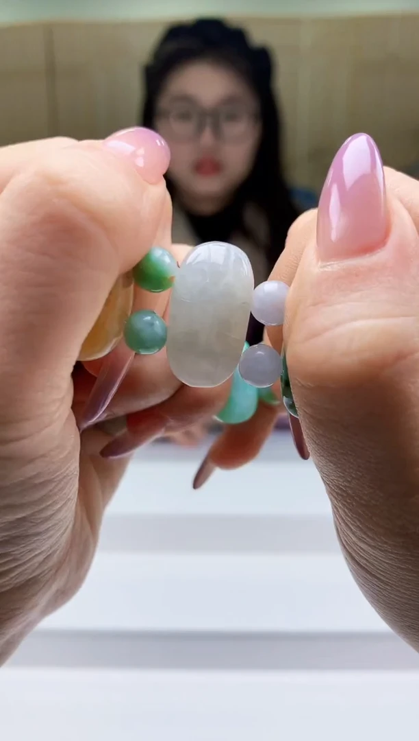 【闪购商品】定制翡翠未镶嵌5156ty-毛货手串39