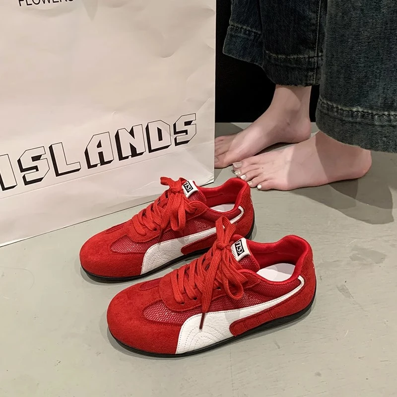 复古网面透气黄色软底阿甘鞋2025厚底踩屎感夏季新款运动休闲女鞋