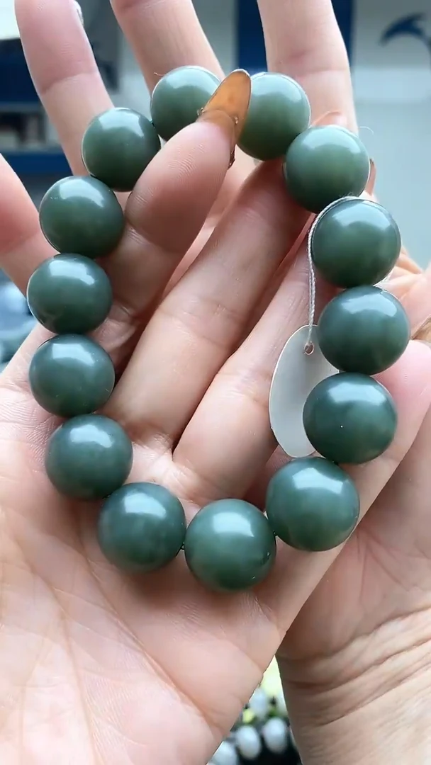 未镶嵌手串和田玉且末蓝正蓝16