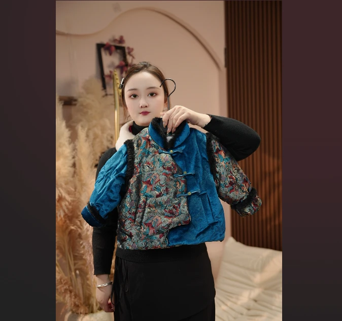 【嘻嘻】冬季新款儿童中国风小众重磅时尚设计师加棉外套SDMW2411