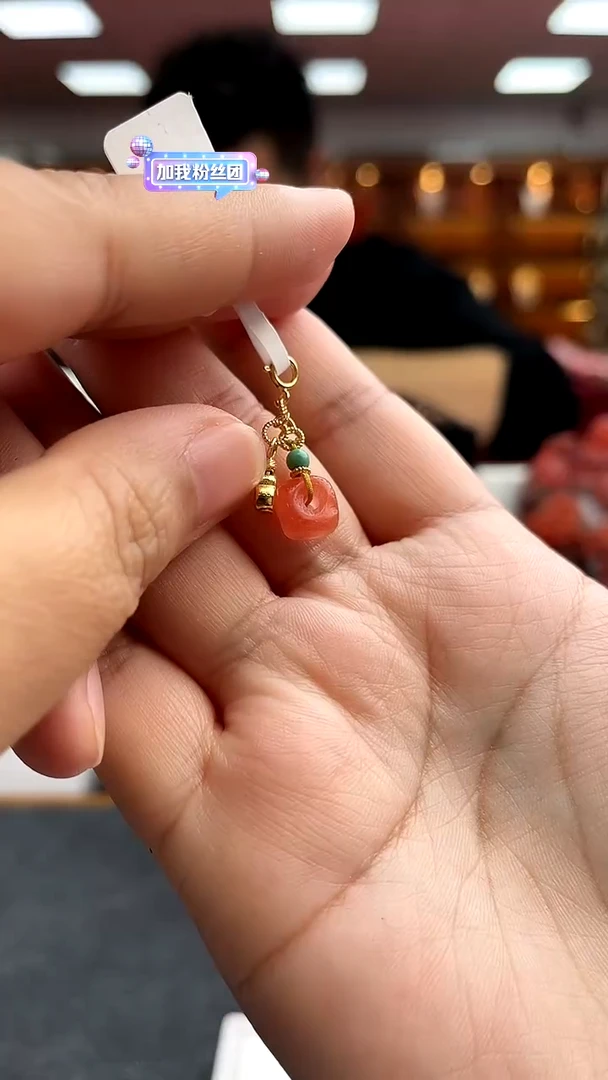 银S925镶嵌南红保山藏扣滴流-多样性发一件南红玛瑙一件35