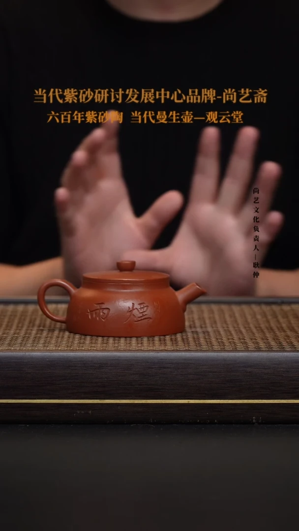 茶壶紫砂宜兴紫砂 紫砂壶 鸡血大红袍 烟雨