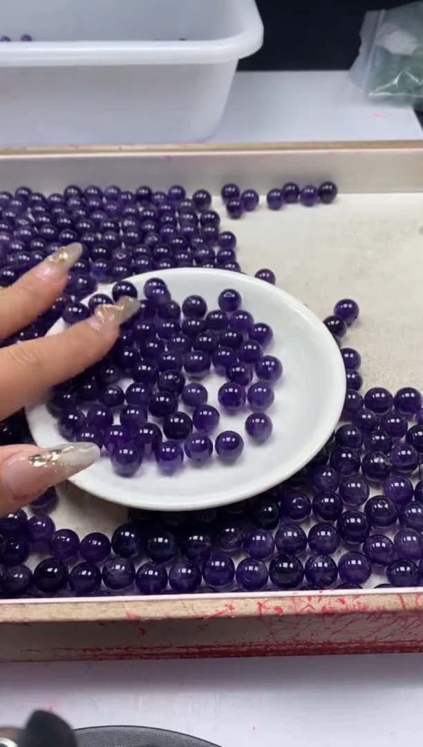 【闪购商品】水晶颈饰未镶嵌w849紫水晶10mm*20颗