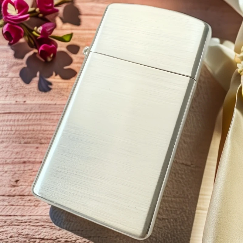 ZIPPO打火机窄机光板镀银窄包银纤巧薄款光板送礼送老公DYJ1