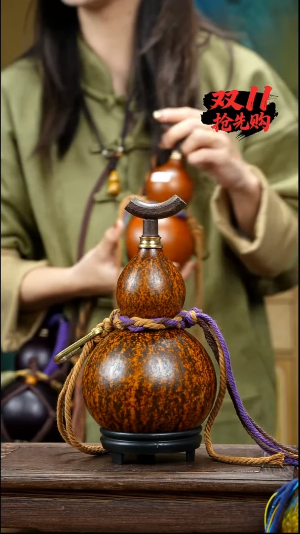 YZ002简约大漆款天然酒葫芦（一物一拍）