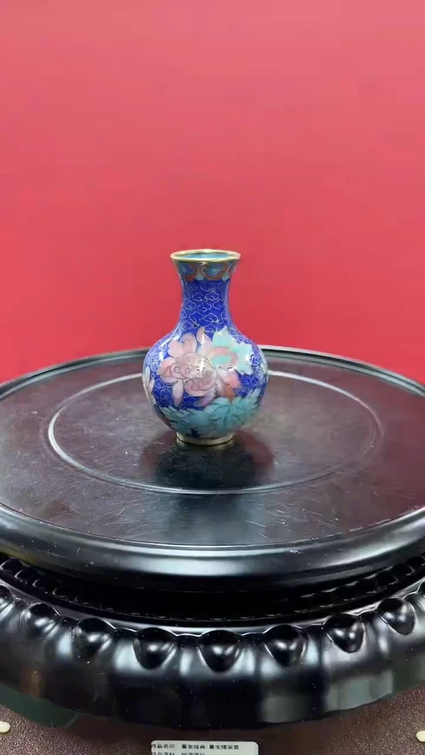 【闪购商品】非遗 景泰蓝小赏瓶 宝蓝玉壶春