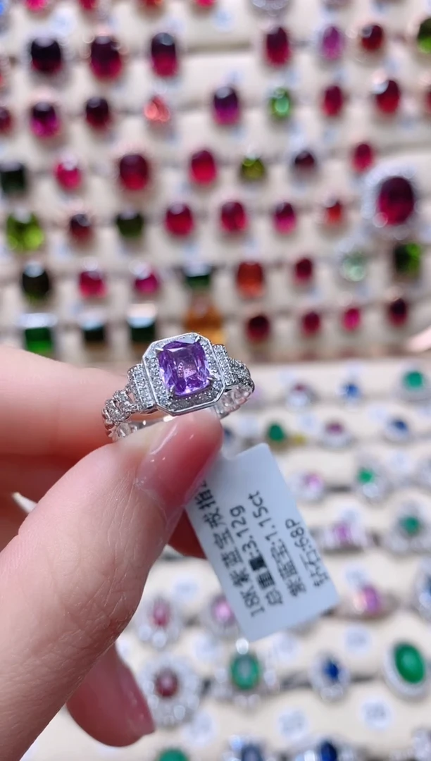 【闪购商品】彩色蓝宝石18K金戒指18K金镶嵌1