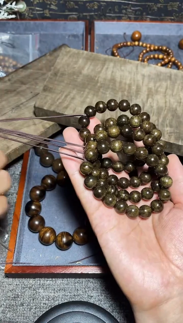 金丝楠手串/手链阴沉金丝楠1.2果香影子波50