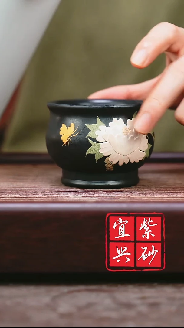 紫砂其他宜兴原矿紫砂  厚底石磺牡丹