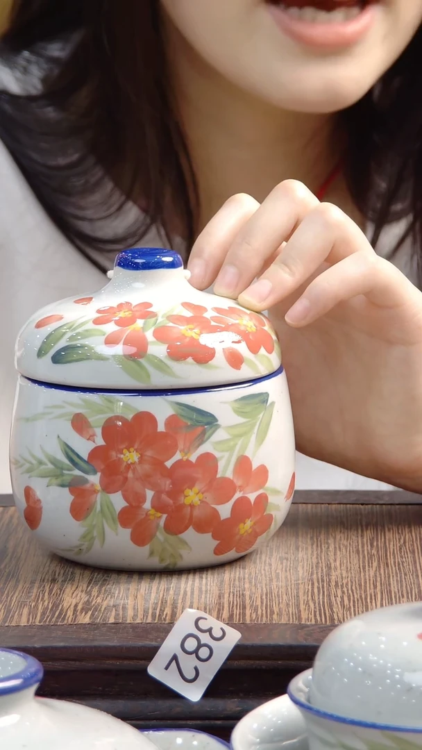 其他景德镇陶瓷手绘带绳炖盅382