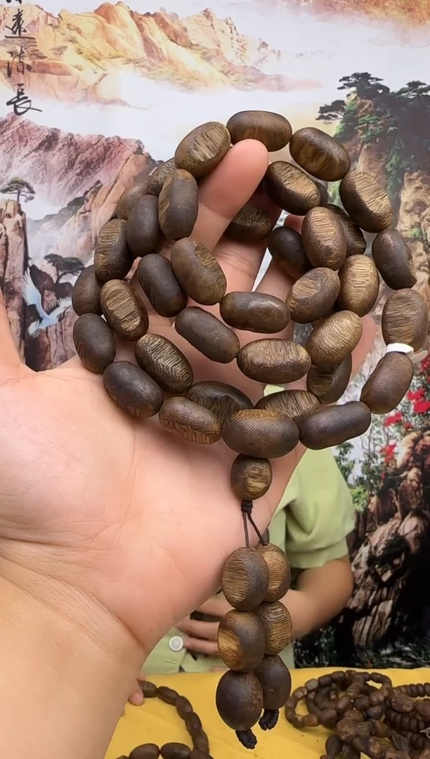 沉香手串高货奇楠张勺子虫漏留疤珠多圈卡13-71克多样性发一条