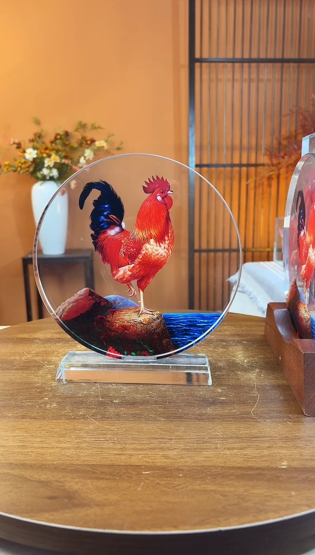 人造水晶?*O圆形大红公鸡20/20/2