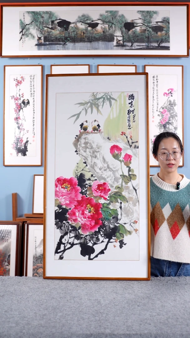 【闪购商品】国画汪琼《醉春风》手绘带框122*62