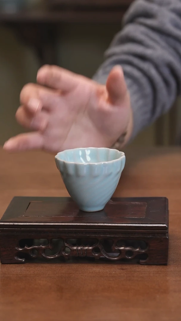 【闪购商品】Y宝丰宋官窑原产地汝瓷旋花杯