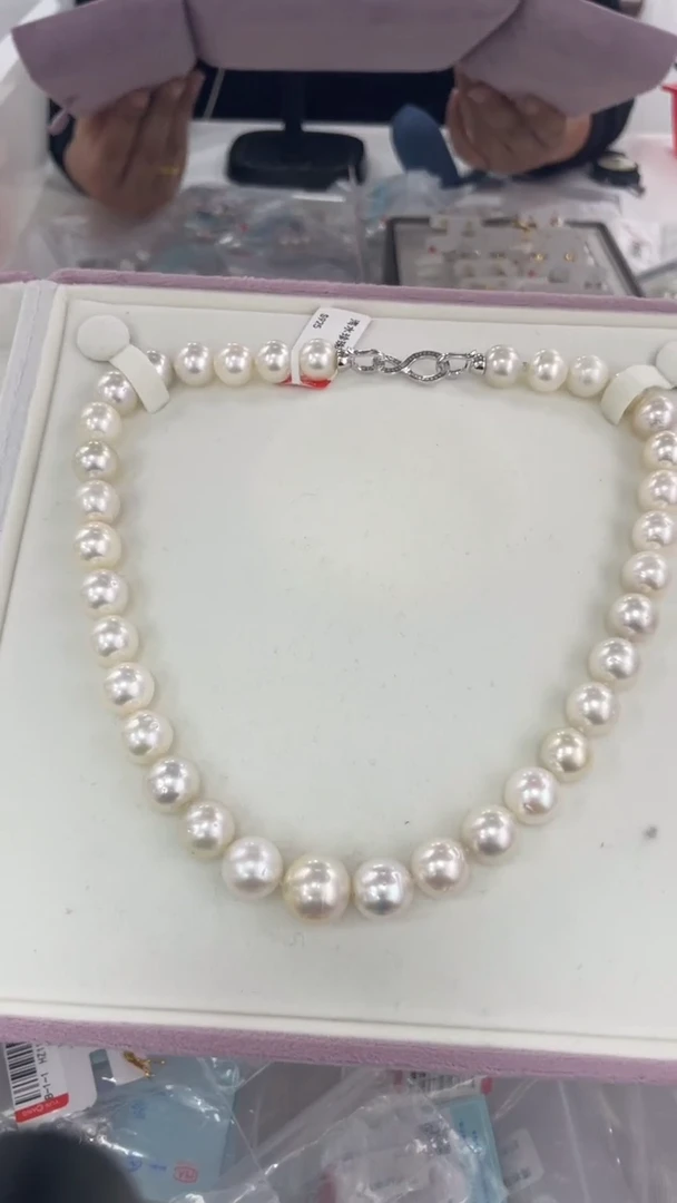银S925镶嵌项链海水珍珠澳白