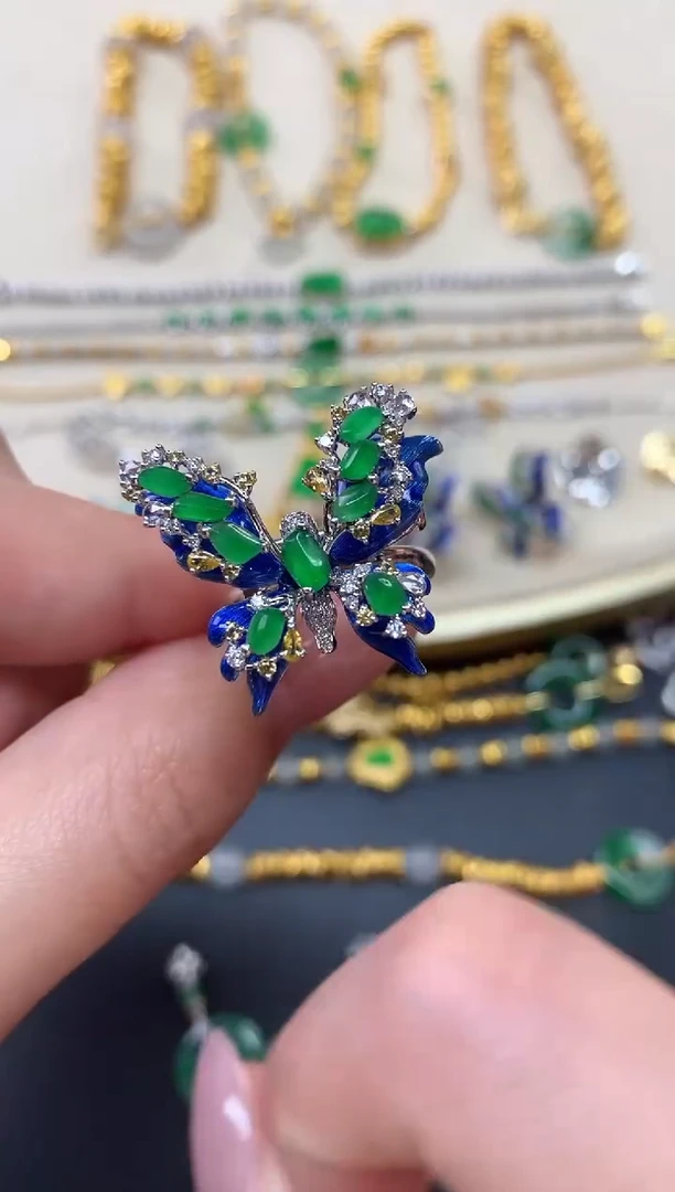 翡翠戒指18K金镶嵌A195|三用19800