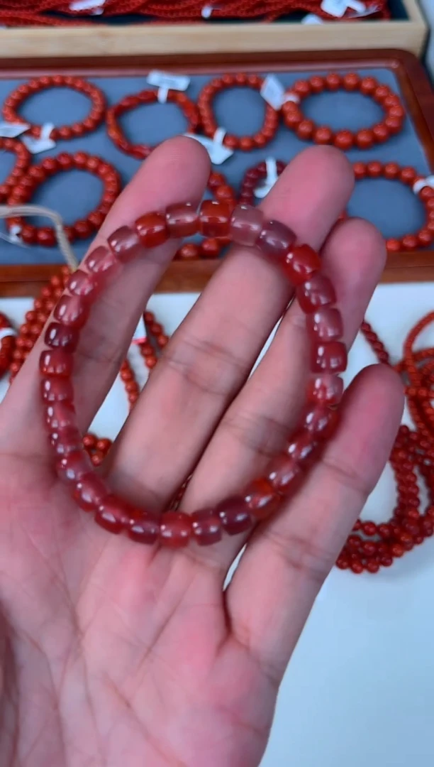 手链未镶嵌南红玛瑙高精工直切单圈