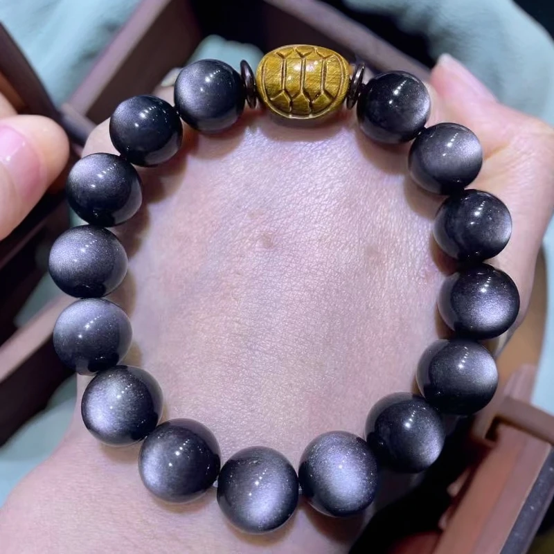 雕刻招财转运珠情侣款礼物男士女款黑色梦幻