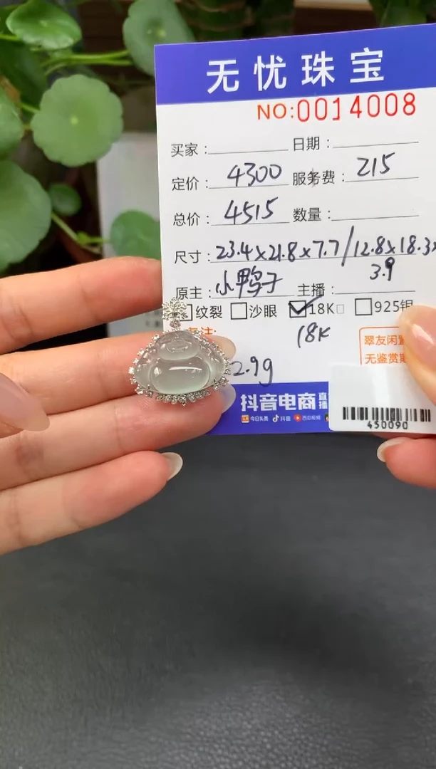 18K金镶嵌定制翡翠?****子Z353