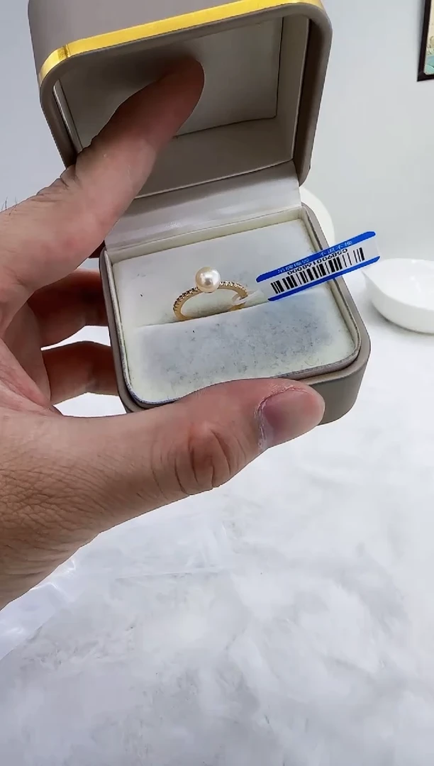 银S925镶嵌海水珍珠DA珍珠戒指 c589