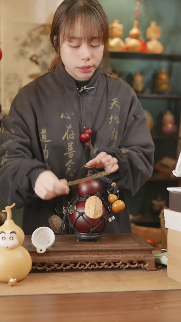 【闪购商品】158号精品天然大漆工艺防渗内胆酒葫芦~