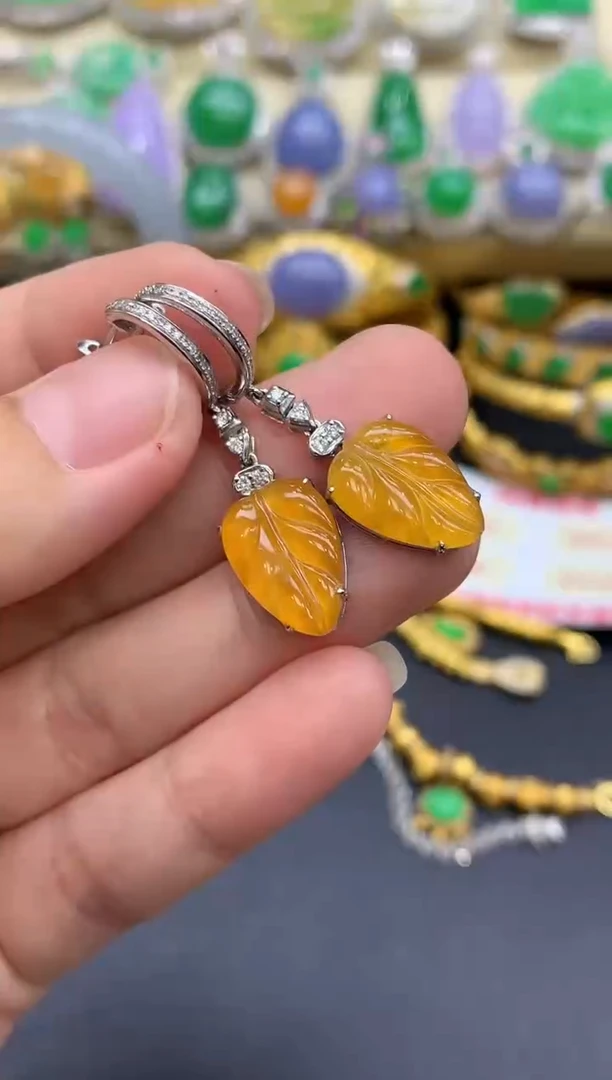 18K金镶嵌翡翠耳饰351-中国好珍宝