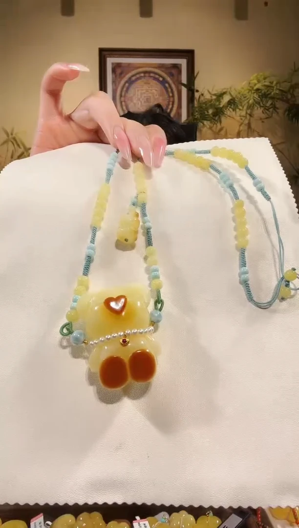 琥珀颈饰未镶嵌项链